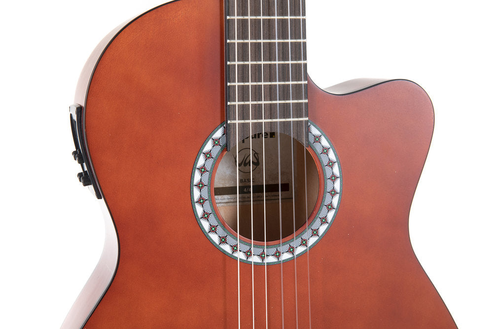 VGS Basic elektroakustische klassische gitarre, nussbaumfarben, Slim Body