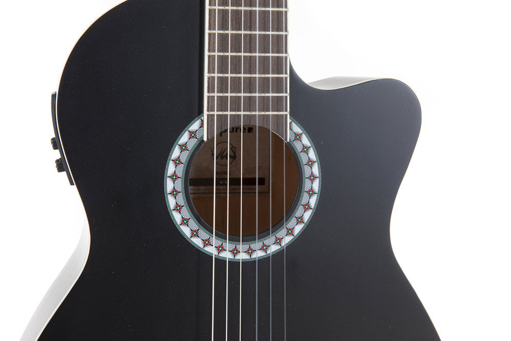 VGS Basic elektroakustische klassische gitarren, schwarz
