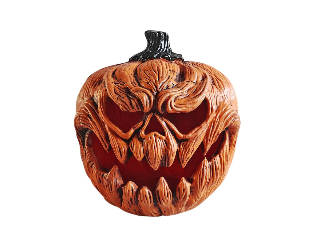 Halloween-Kürbis mit Monstergesicht, orange, 25 cm