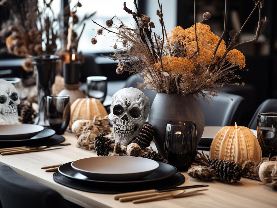 Halloween-kranier i sort og hvid, 3 stk.