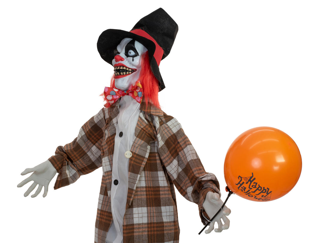 Halloween-figur klovnen Hatty, animeret, 185 cm