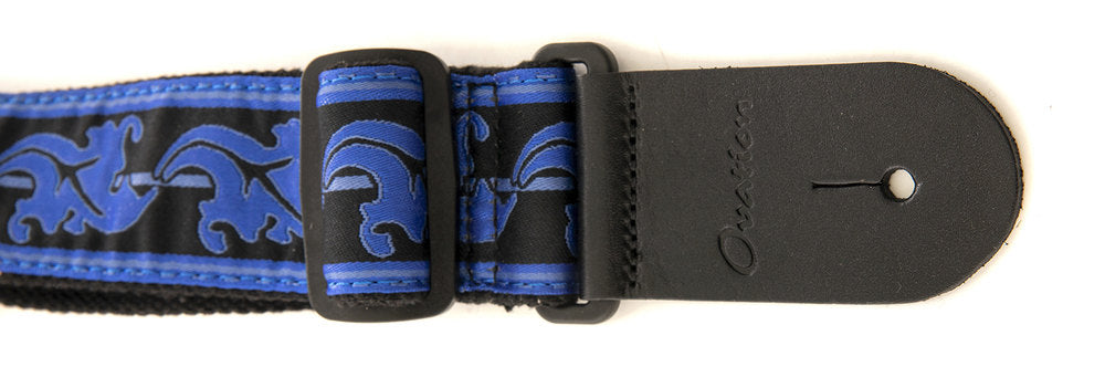 Ovation Signature Gitarrengurt aus Nylon, Leaf, Regal Blue/Black