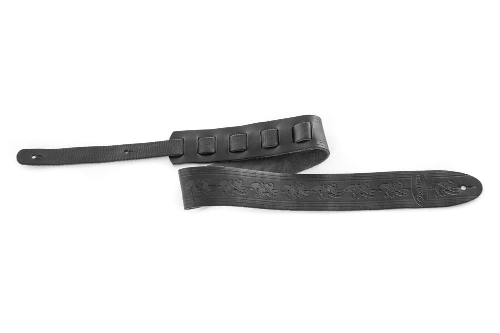 Ovation Premium Gitarrengurt aus Leder, Leaf, Black