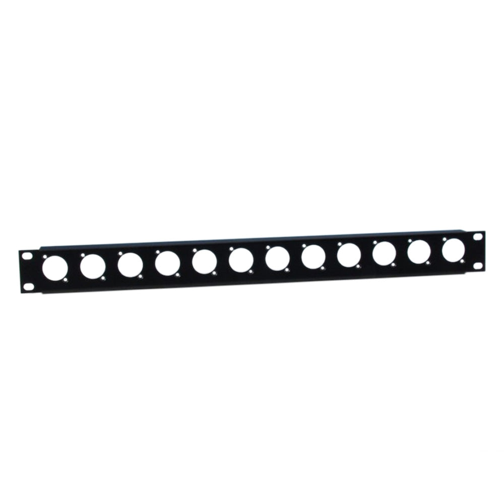 Adam Hall 872215 U-förmiges Rack Panel mit Montagekante 1 HE für 12 XLR D-Type Chassis