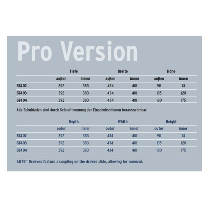 Adam Hall 87403 A Rack Schublade 3 HE Aluminium (3,4kg)