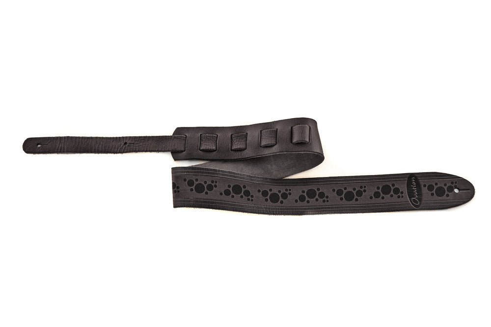 Ovation Premium Gitarrengurt aus Leder, Multi-Soundhole, Black
