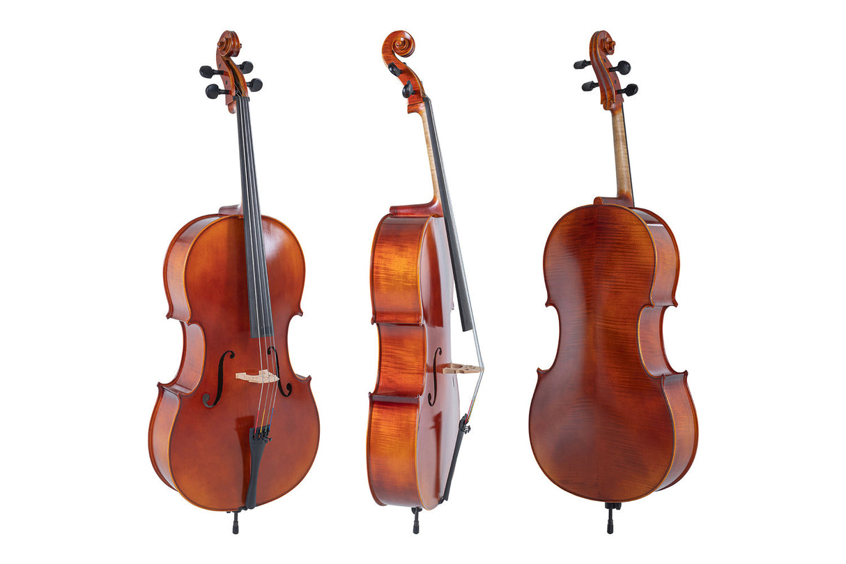 GEWA Cello Ideale - 4/4 (Ready to play incl. bag, Massaranduba bow, Larsen Aurora strings, transport-secured)