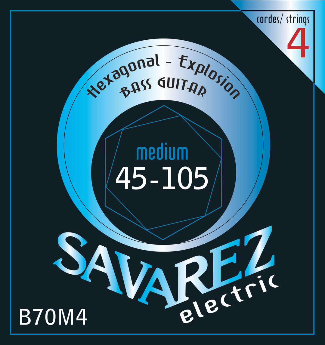 Savarez E-Bass Saiten Hexagonal Explosion - 4-str. Medium (B70M4)