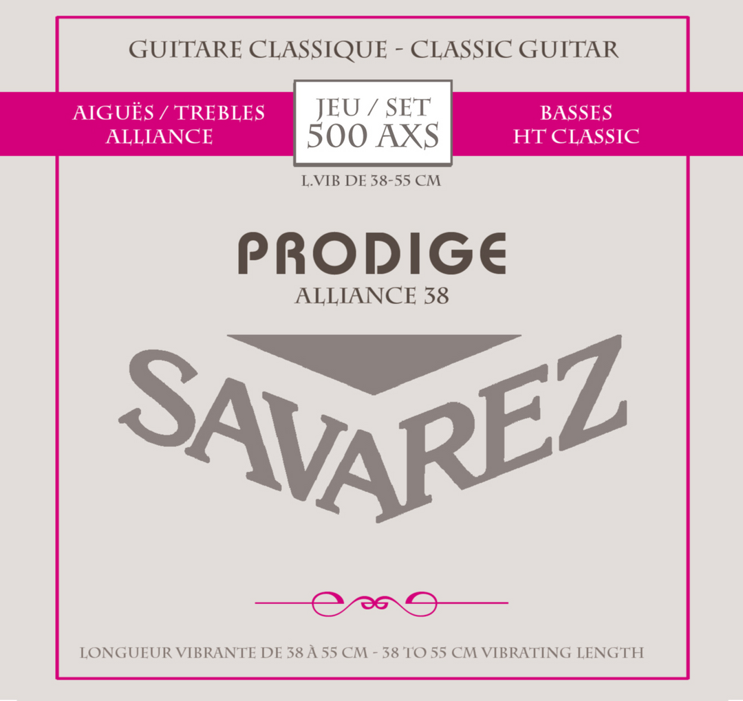 Savarez Saiten für klassische Gitarren Prodige 38 Kindergitarre - 1/8-1/2 Carbon (500 AXS)