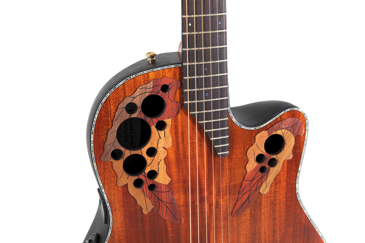 Ovation E-Akustik Gitarren Celebrity Elite Plus Mid Cutaway - Figured Koa (CE44P-FKOA-G)