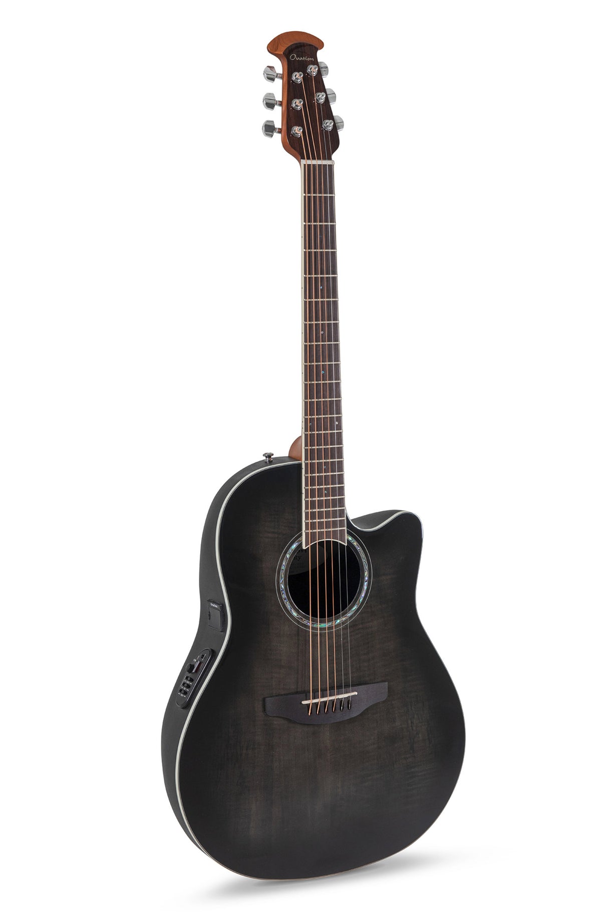Ovation E-Akustik-Gitarren Celebrity Standard Plus Mid Cutaway - Transparent Blackburst Flame (CS24P-TBBY-G)