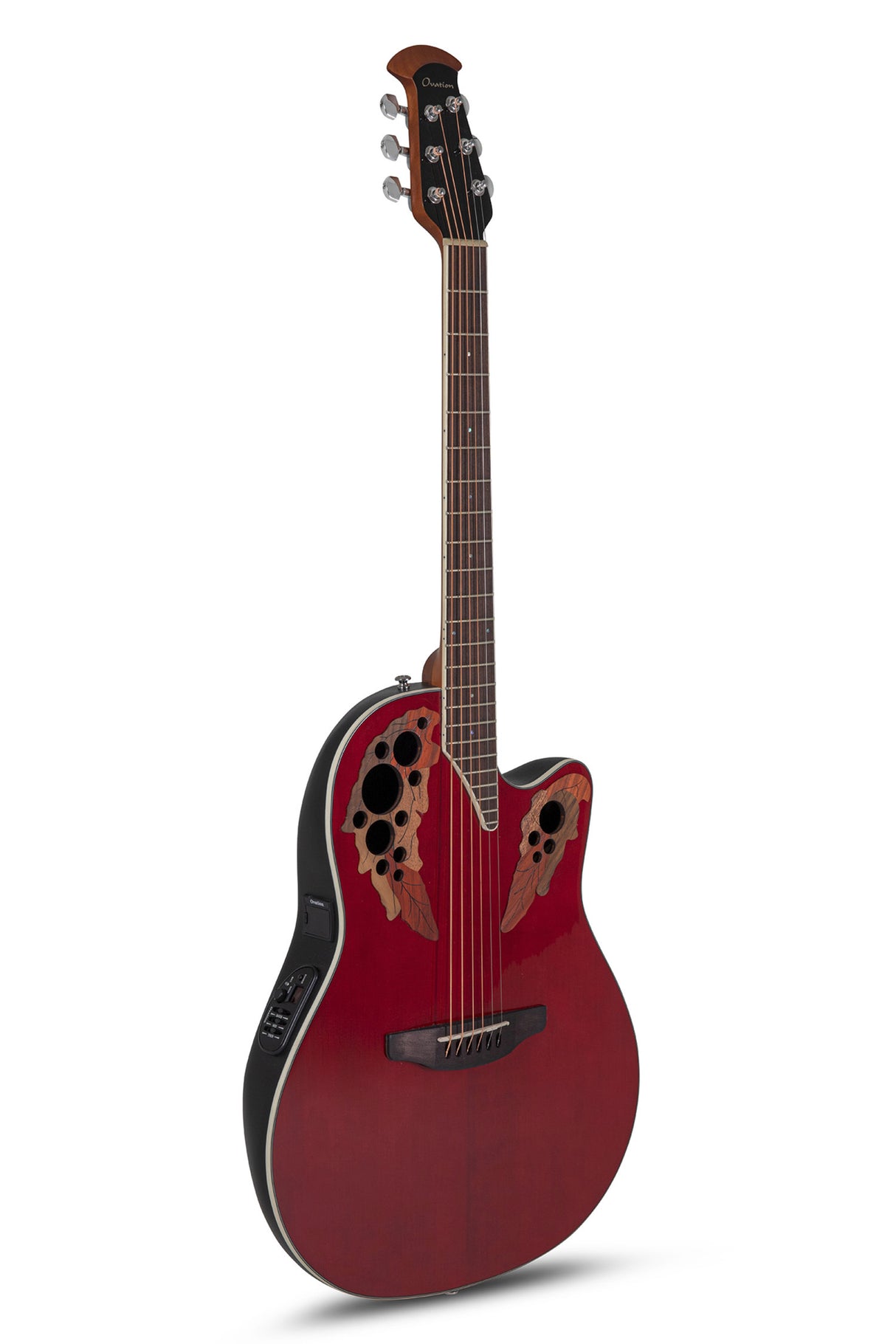 Ovation E-Acoustic Gitarren Celebrity Elite Super Shallow Cutaway - Ruby Red (CE48-RR-G)