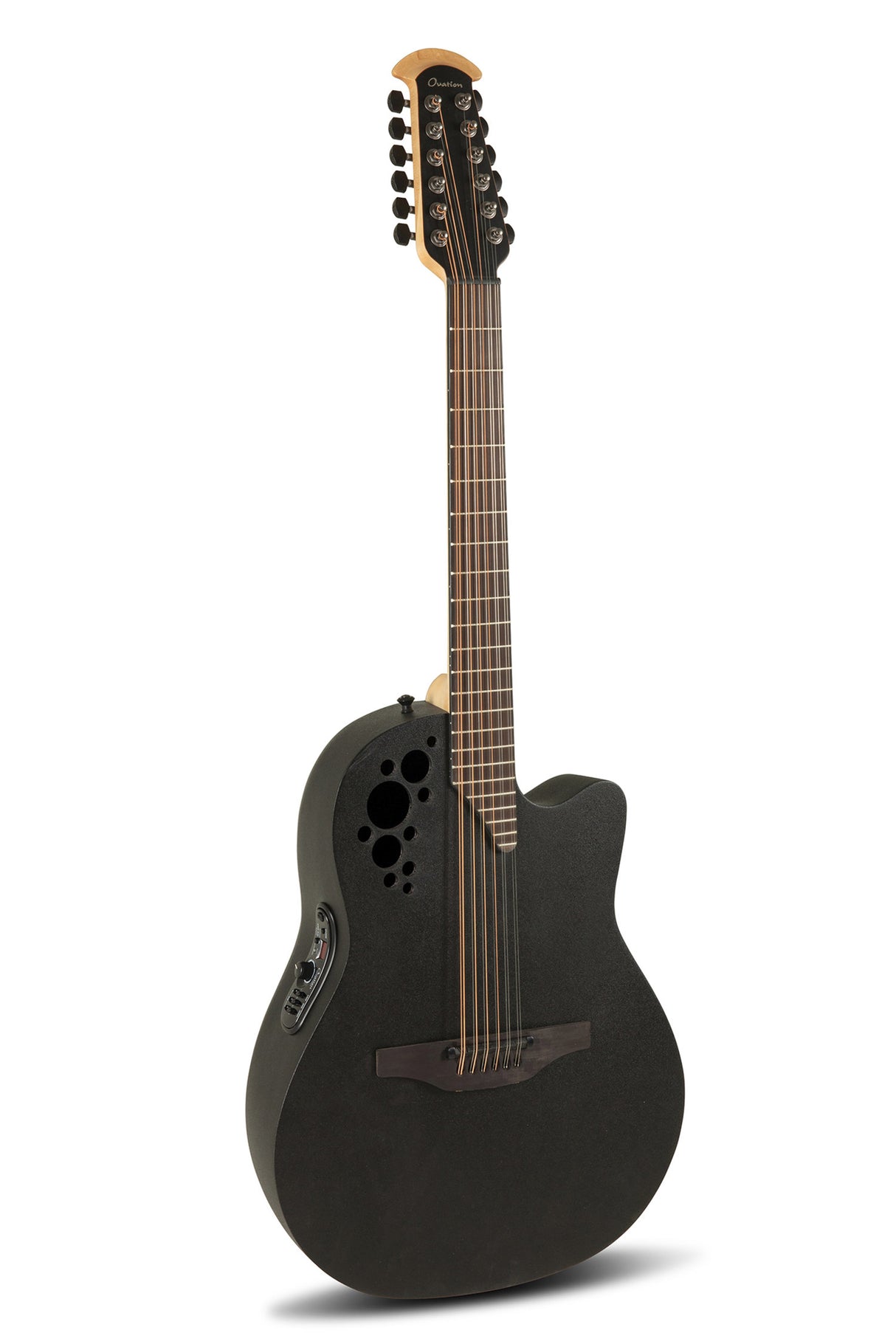 Ovation E-Akustik-Gitarren Elite TX Deep Contour Cutaway 12-saitig - Black Textured (2058TX-5-G)
