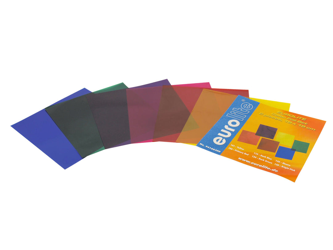 EUROLITE Color Foil Set 19x19cm, sechs Farben