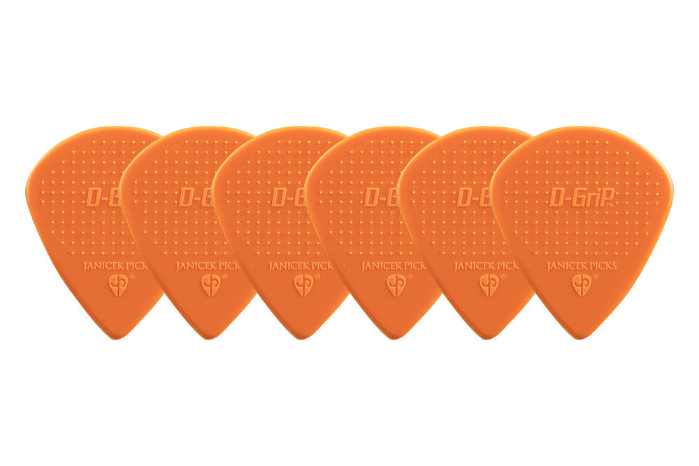 D-Grip Janicek Jazz B Plektren, 1,00 mm, orange, 6 Stück