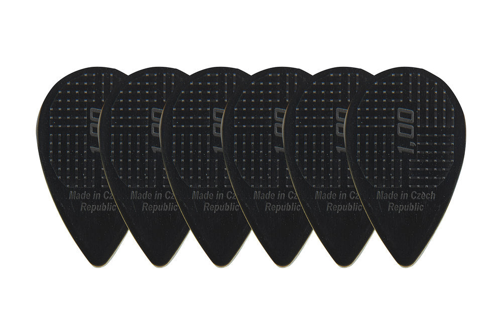 D-Grip Janicek Balkan-Plektren, 1,00 mm, schwarz, 6 Stück