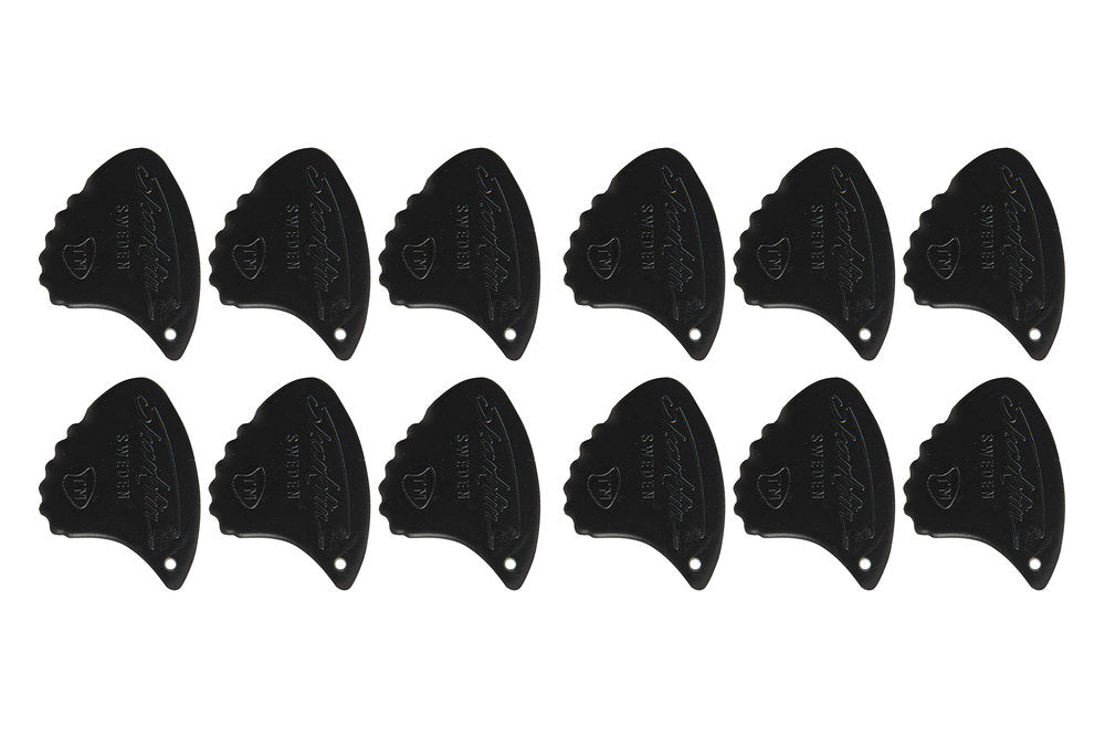 Shark Fin Relief Plektren, 1,15 mm extra hart, schwarz, 12 Stück
