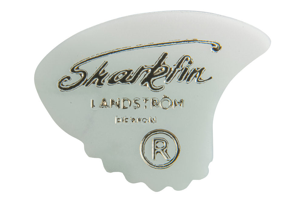 Shark Fin Goldprint Plektren, medium, weiß, 12 Stück