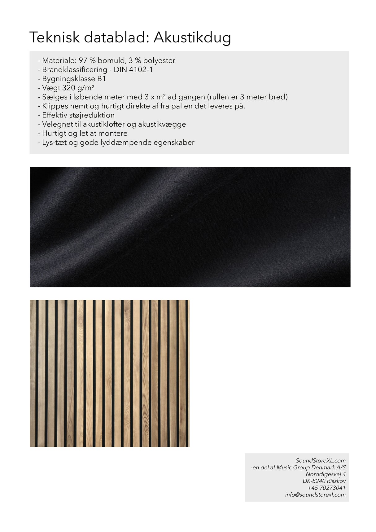 Acoustic fabric, black