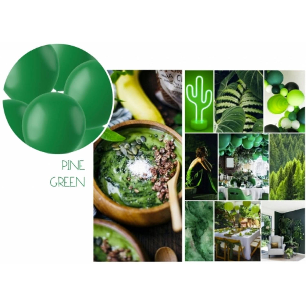 Balloons Pine Green Mat. (33cm - 50 pcs)