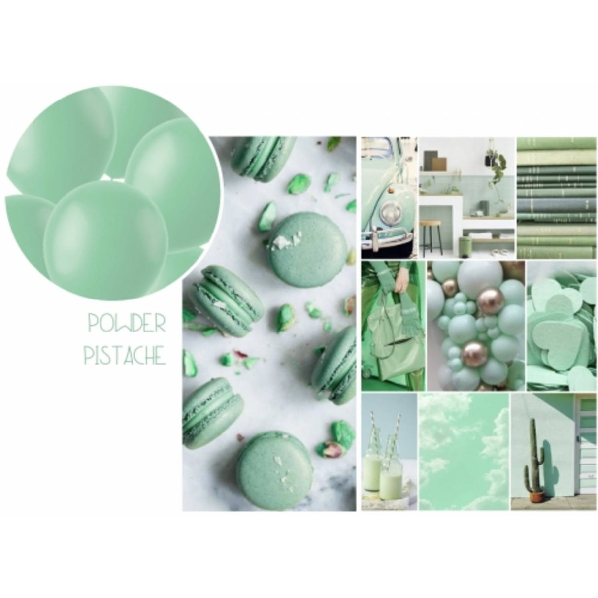 Balloons Powder Pistachio Mat. (33cm - 50 pcs)