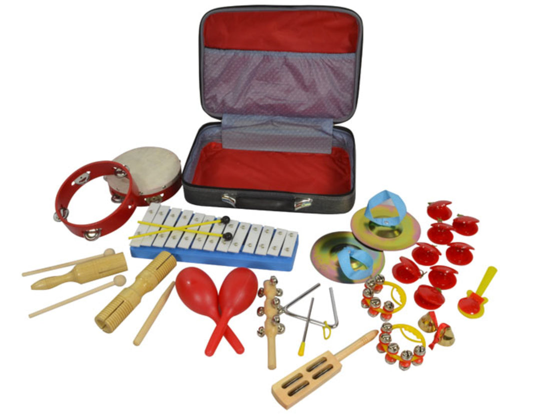Multi Perkussionset mit 17 Teilen und Koffer