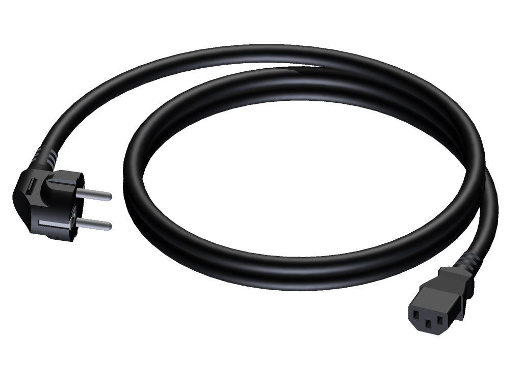 ProCab Stromkabel 3x1,5 mm², Euro-Buchse>Schuko-Stecker, 10 m (Rubber)