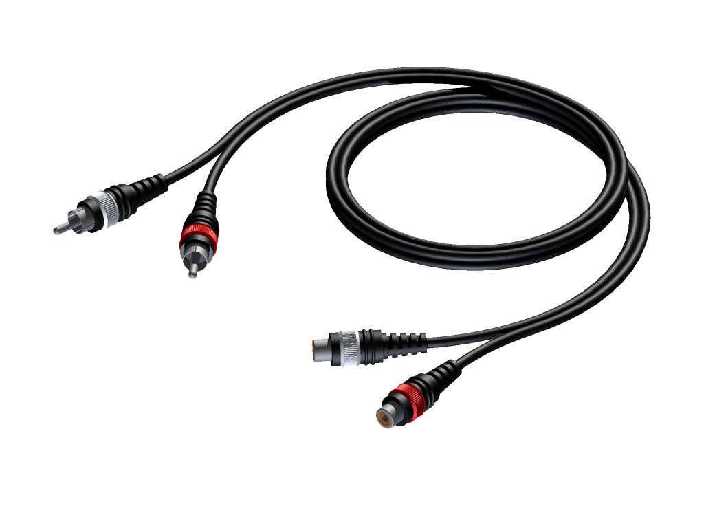 ProCab 2 x RCA-Buchse > 2 x RCA-Stecker – Signalkabel 3 Meter