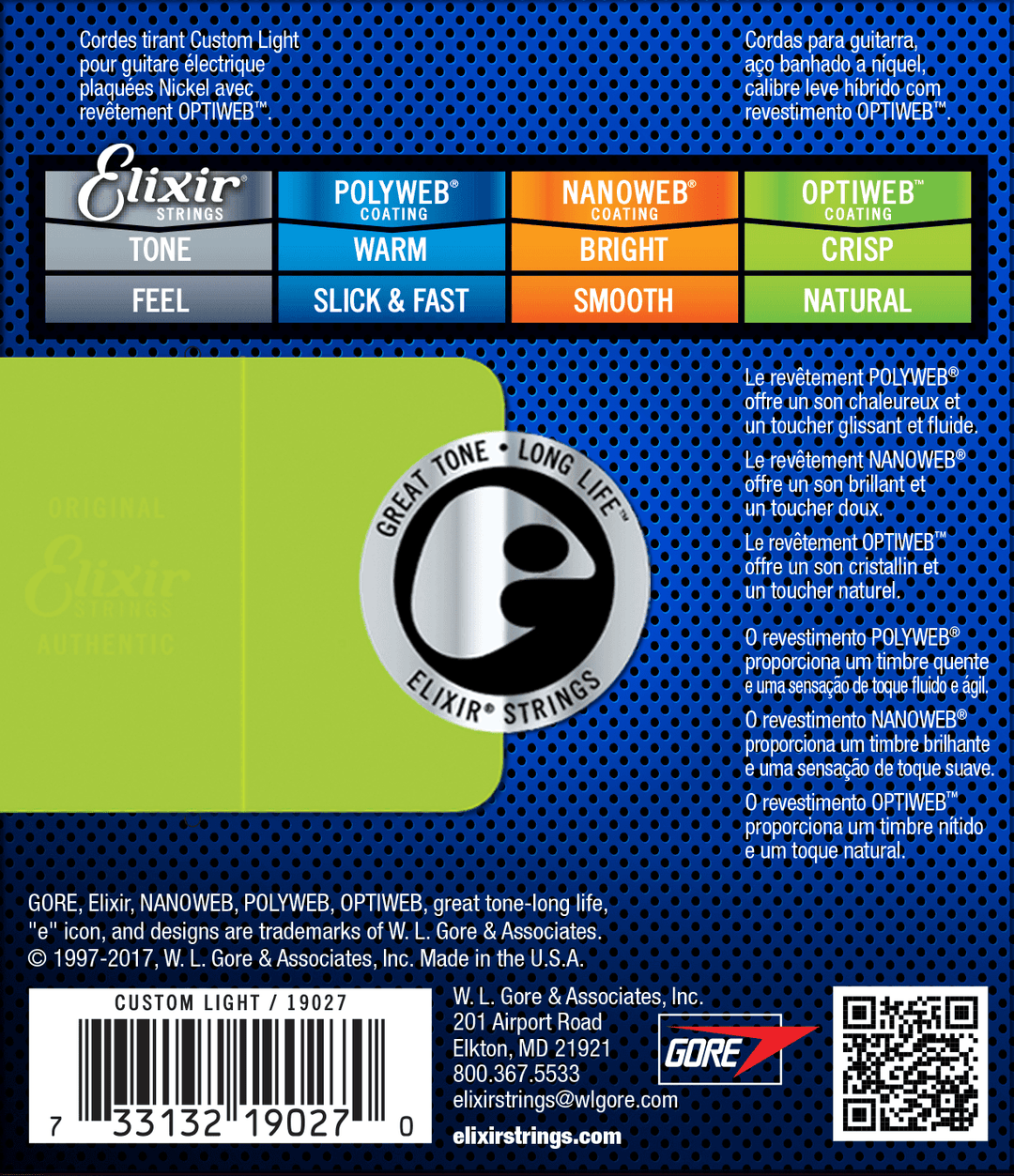 Elixir Optiweb Gitarrensaiten (Custom Light, 09-46)