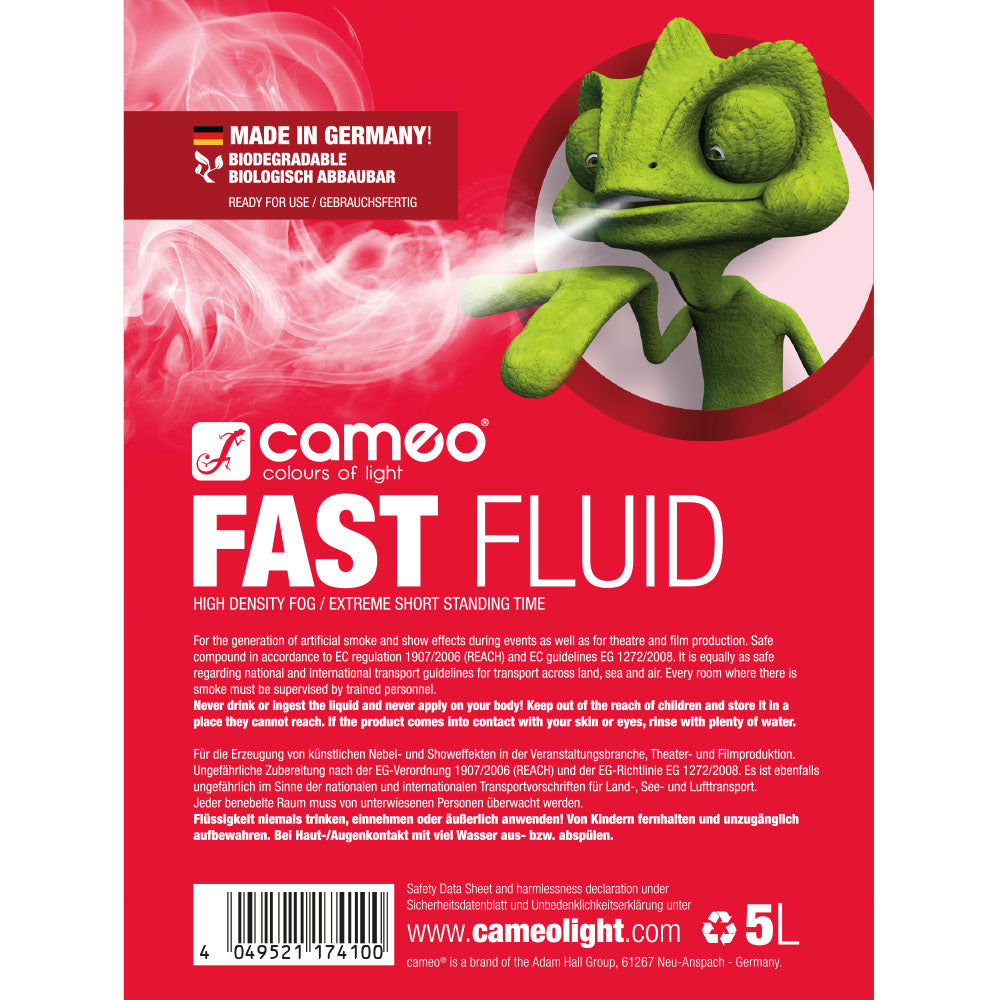 Cameo FAST FLUID 5 L - Nebelflüssigkeit mit sehr hoher Dichte und sehr kurzer Standzeit 5 L