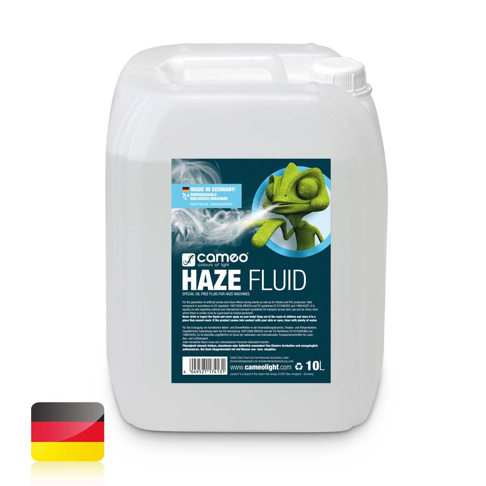 Cameo HAZE FLUID 10 L - Haze-Flüssigkeit für feinen Nebel und lange Standzeit, 10 L, ölfrei