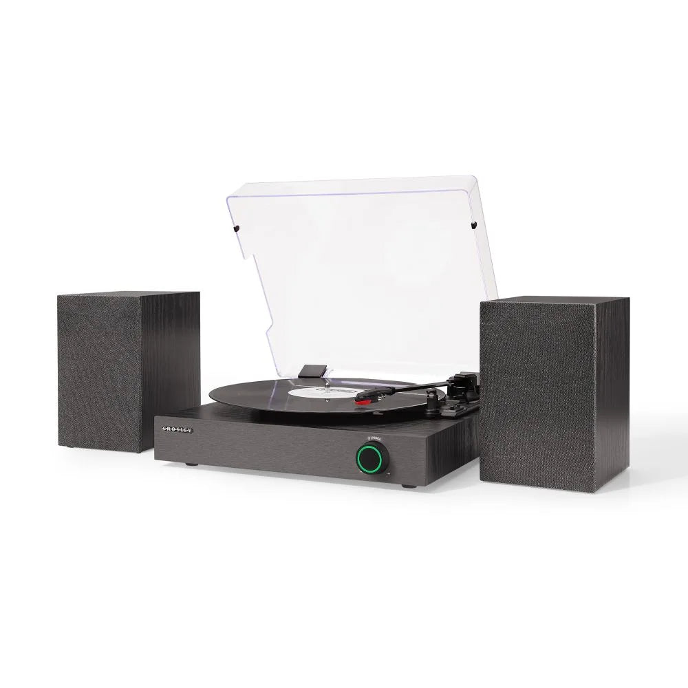 Crosley Zane Plattenspieler mit Lautsprechern, Schwarz