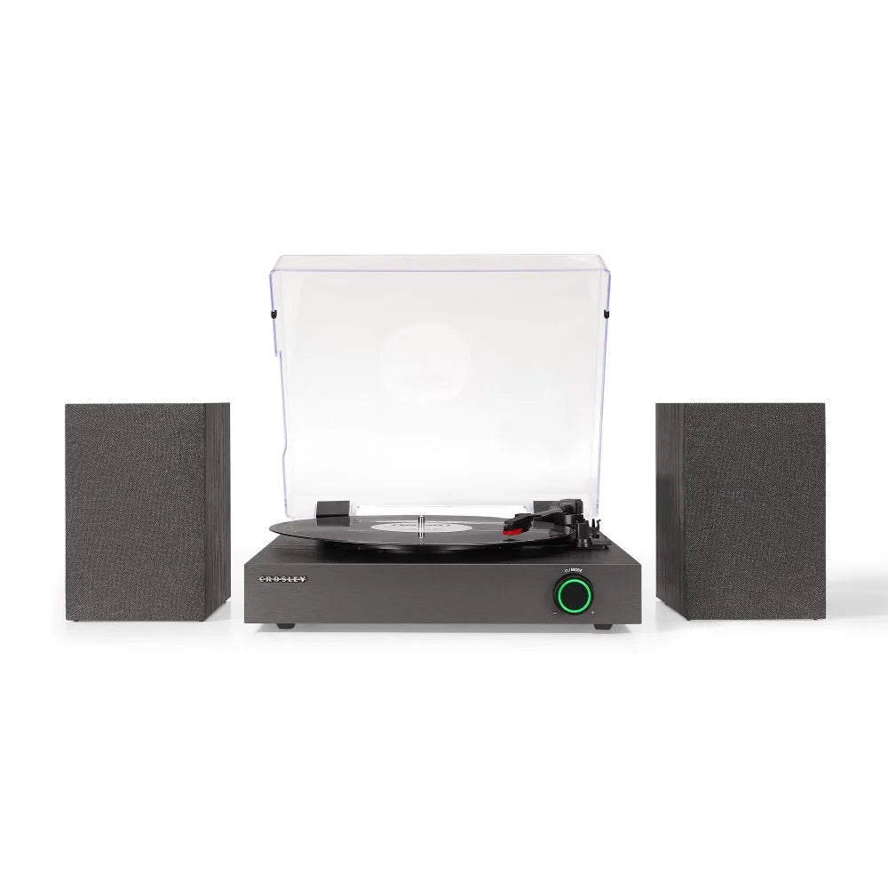 Crosley Zane Plattenspieler mit Lautsprechern, Schwarz
