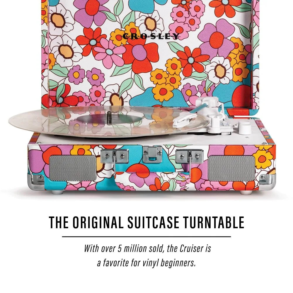Crosley Cruiser Plus Plattenspieler Tovejs Bluetooth (Groovy Floral)