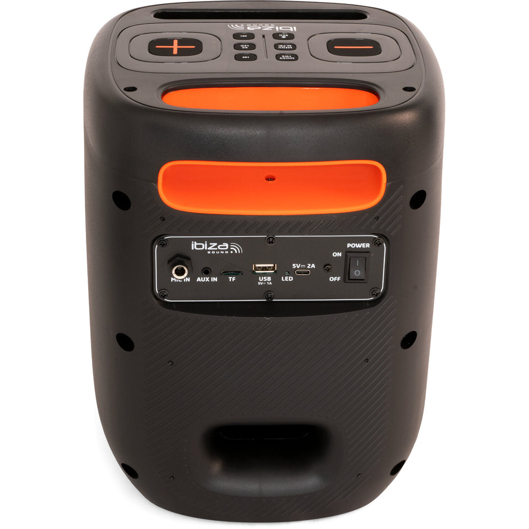 IBIZA Partylautsprecher m. Licht und Bluetooth