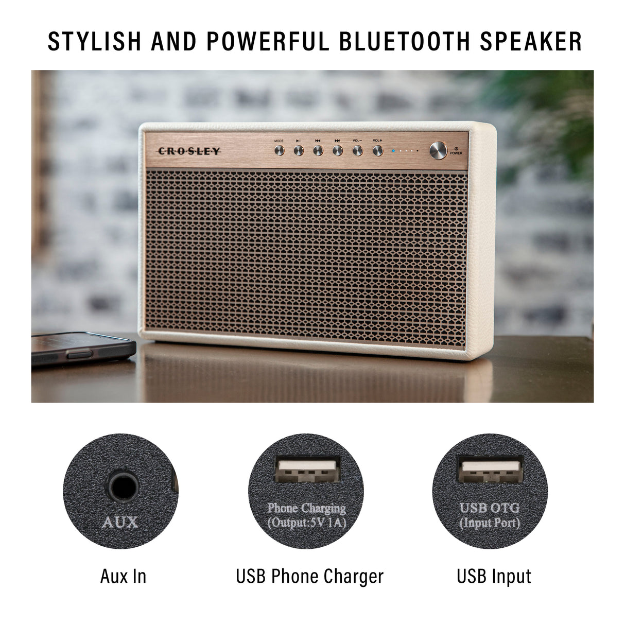 Crosley Montero Bluetooth Speaker (White)