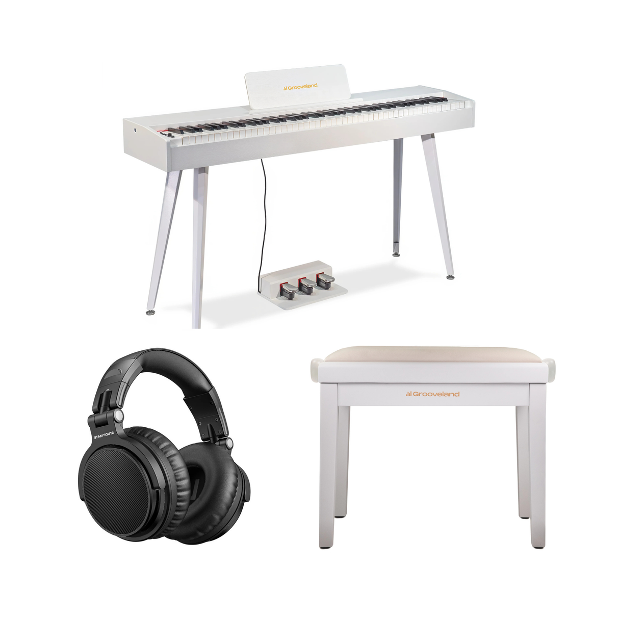 Grooveland DDP-140 El Klaver (Hvid) Bundle