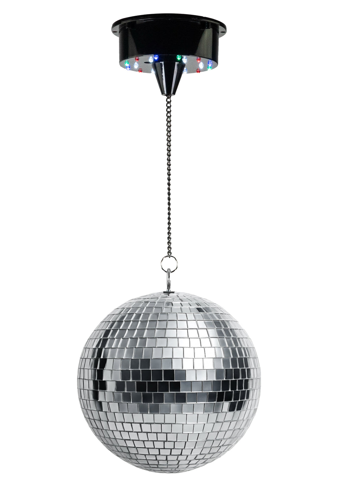 Batteridrevet Diskokugle m. LED (20 cm) & Punktstrahler