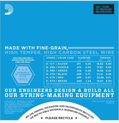 Daddario EXL115 Guitar Strings (Medium 11-49)