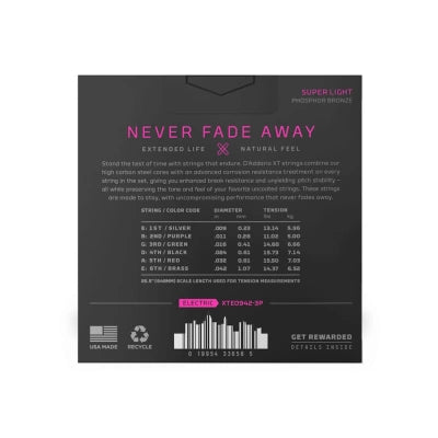 Daddario XTE Coated Guitar Strings (09-42) 3-Pak