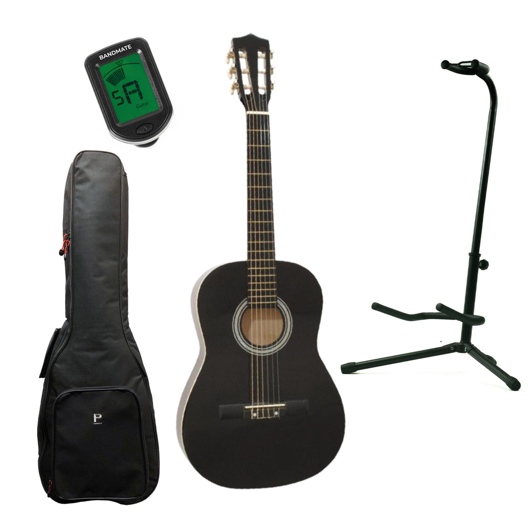 DiMavery AC-303 Konzertgitarre 3/4 (Schwarz) Startpaket