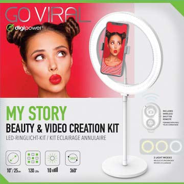 Digipower Meine Geschichte 10" Desktop-Ringleuchte mit Fernbedienung