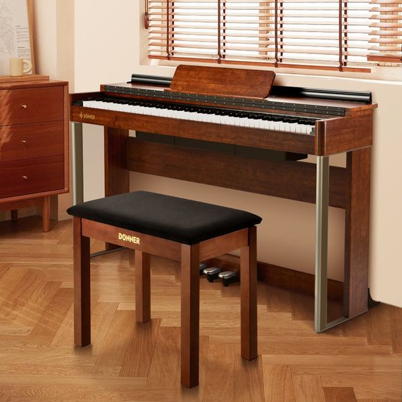 Donner Bench Klavierbank braun