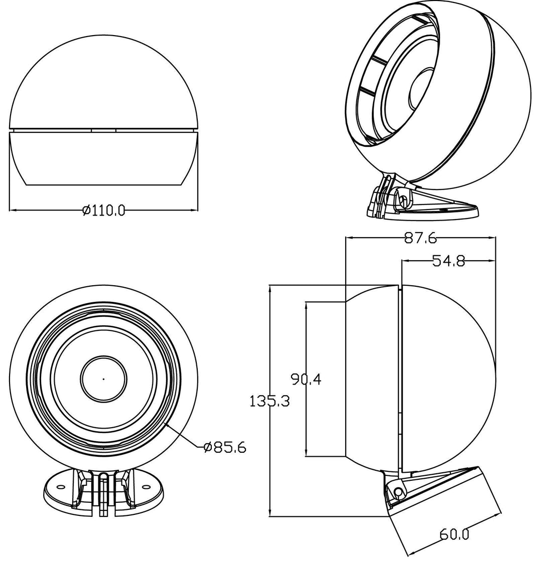 Blaupunkt Kugel Lautsprecher 55 Watt.