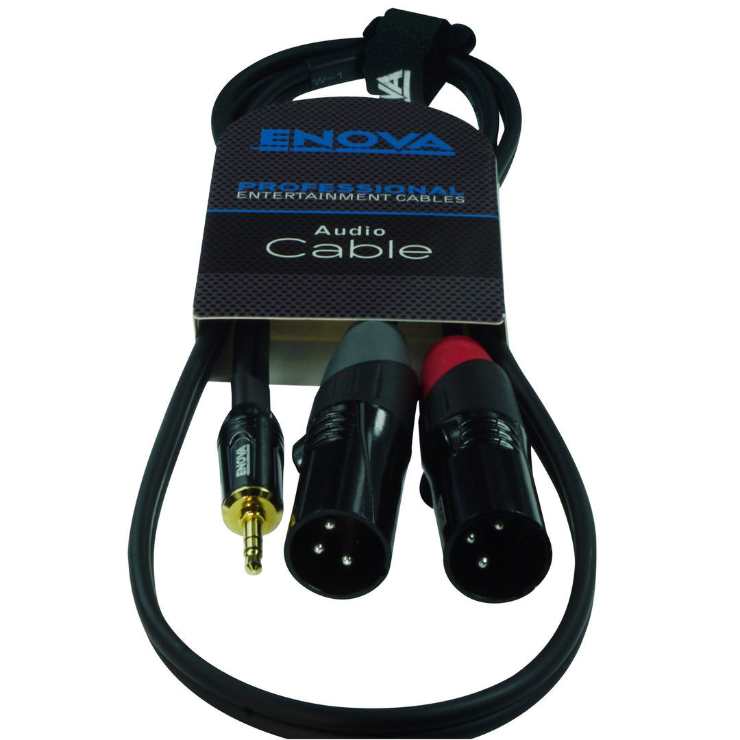 Enova Adapterkabel MiniJack > 2 x XLR-Stecker, 1 Meter