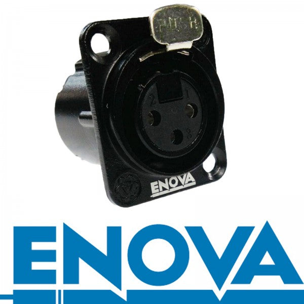 Enova 3-polige 3-Pin-XLR-Chassisbuchse, schwarz