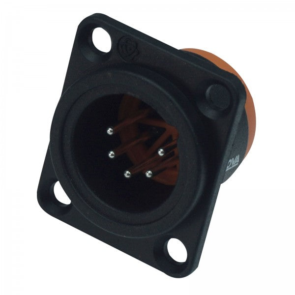 Enova 5-Pin XLR Stecker Chassis, schwarz IP67 Outdoor