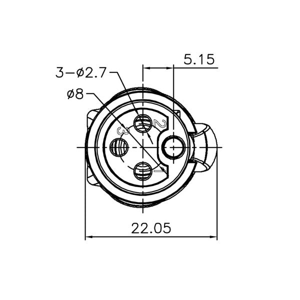 Enova 3-Pin XLR-Kabel, Buchsenstecker, Schwarz IP67 Outdoor