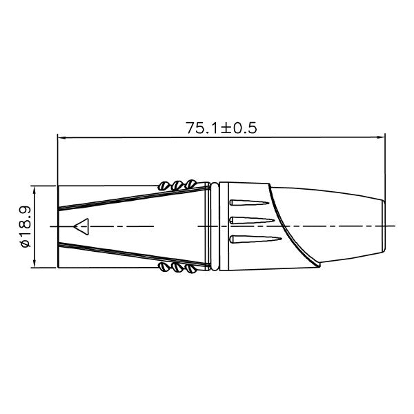 Enova 3-Pin XLR männlicher Kabelstecker, schwarz