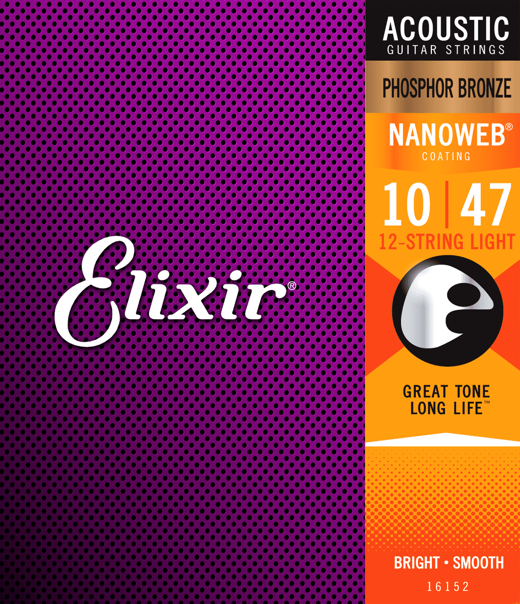 Elixir Nanoweb Phosphor Bronze Guitar Strings (HD Light 13-53)
